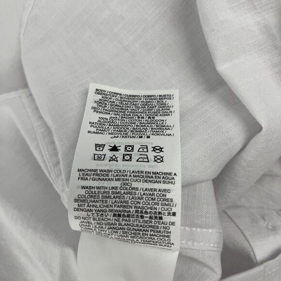 New Mens Hurley Short Sleeve Button Down White Cotton Shirt Sz M NWT OAO 2.0 - Picture 9 of 9